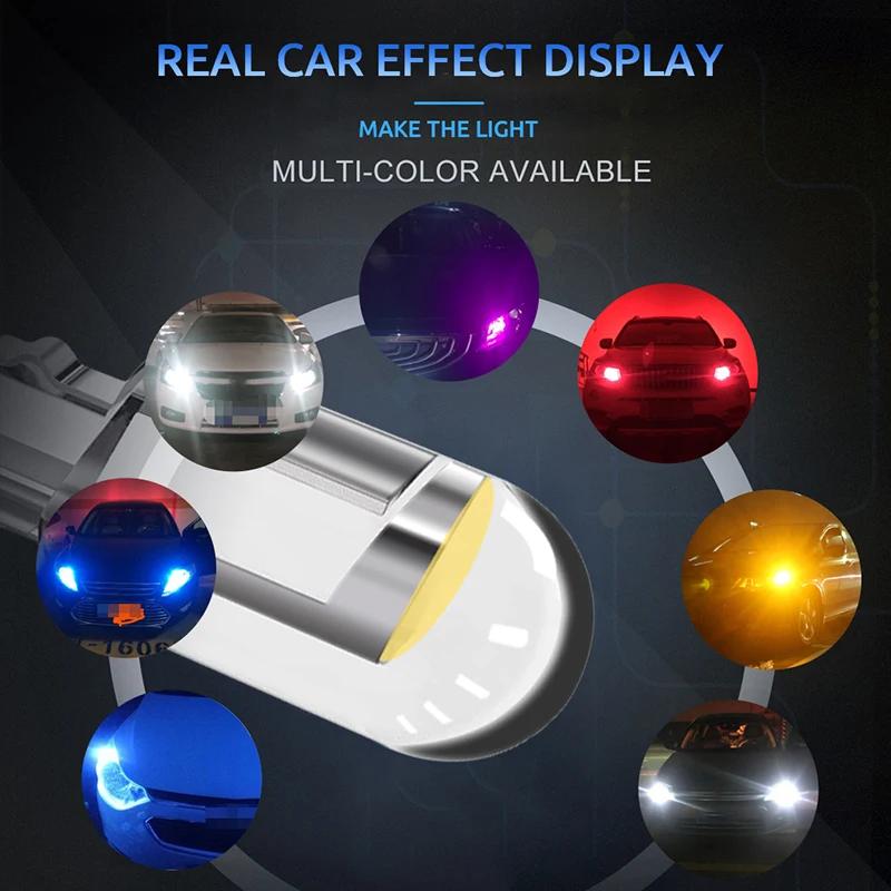 Ampoules LED COB W5W T10 WY5W pour voiture, feux de stationnement Wedge, lampes de plaque de planifi