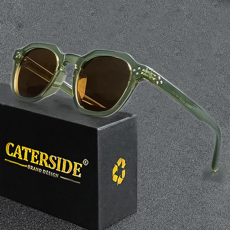 Caterside nouveau rétro polarisé hommes lunettes de soleil carré TR90 cadre femmes lunettes de solei
