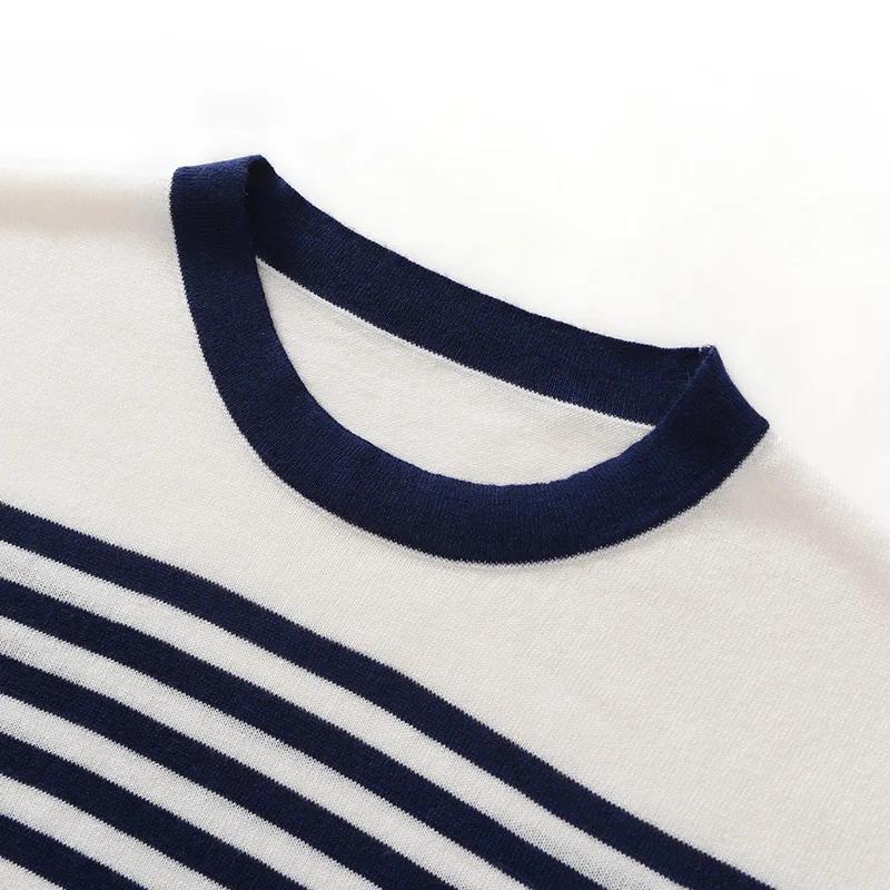 WinvyNee – vêtements d'été pour femmes, hauts sans manches en laine, col rond, t-shirts à demi-manch