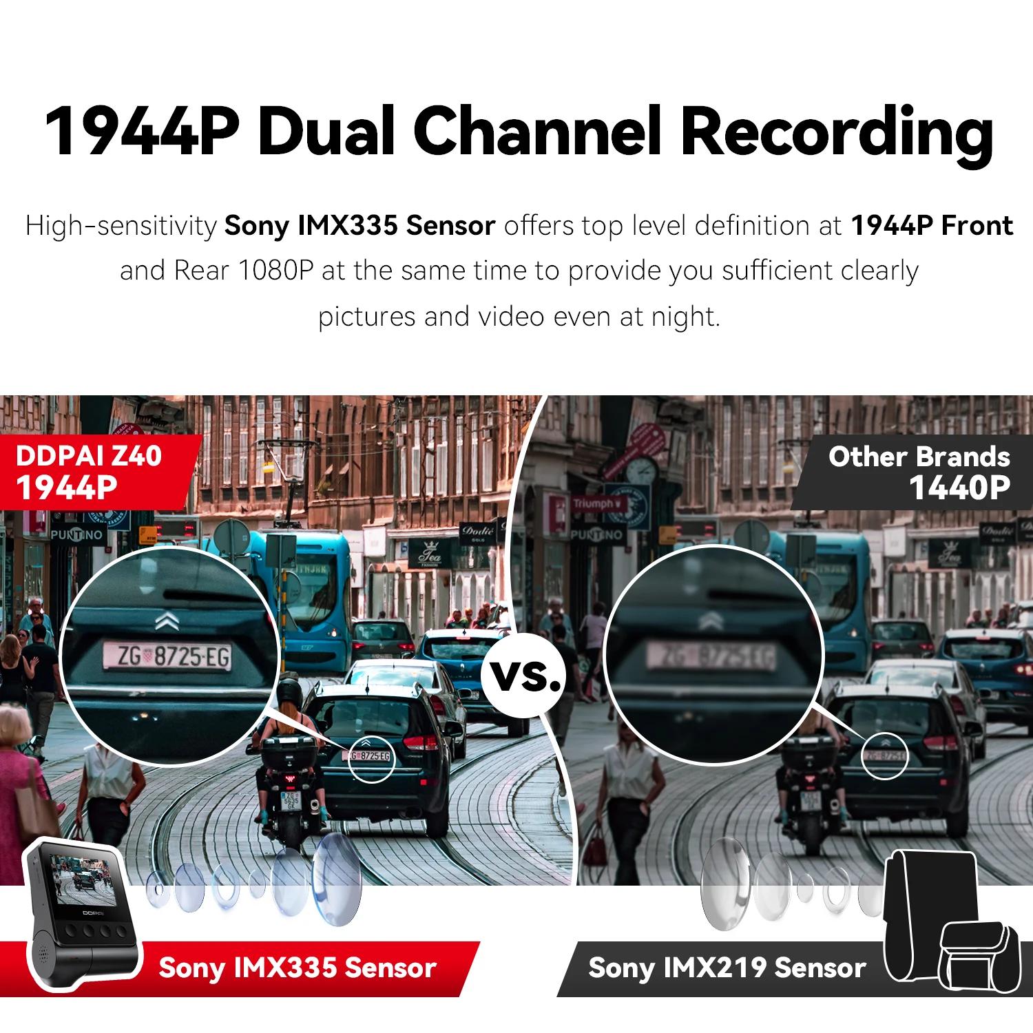 DDPAI Z40 Dash Cam caméra de voiture enregistreur Sony IMX335 1944P HD vidéo GPS suivi 360 Rotation 