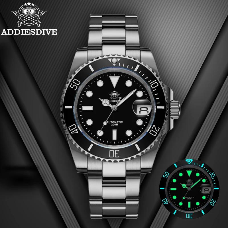 ADDIESDIVE montre automatique de luxe pour hommes 8215 montre mécanique BGW9 montre de plongée en ve