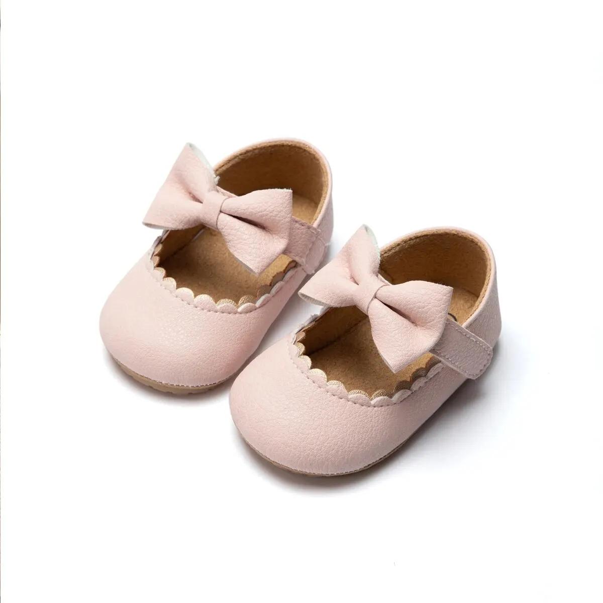 MRovior-Chaussures à semelle en caoutchouc pour bébés filles, chaussures CPull pour bébés filles, nœ