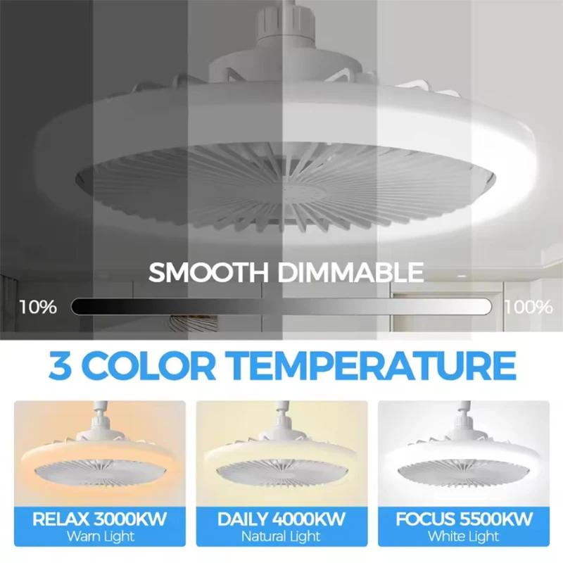 Rotatif 3in1 ventilateur de plafond lumière E27 LED convertisseur Base télécommande intelligente cha