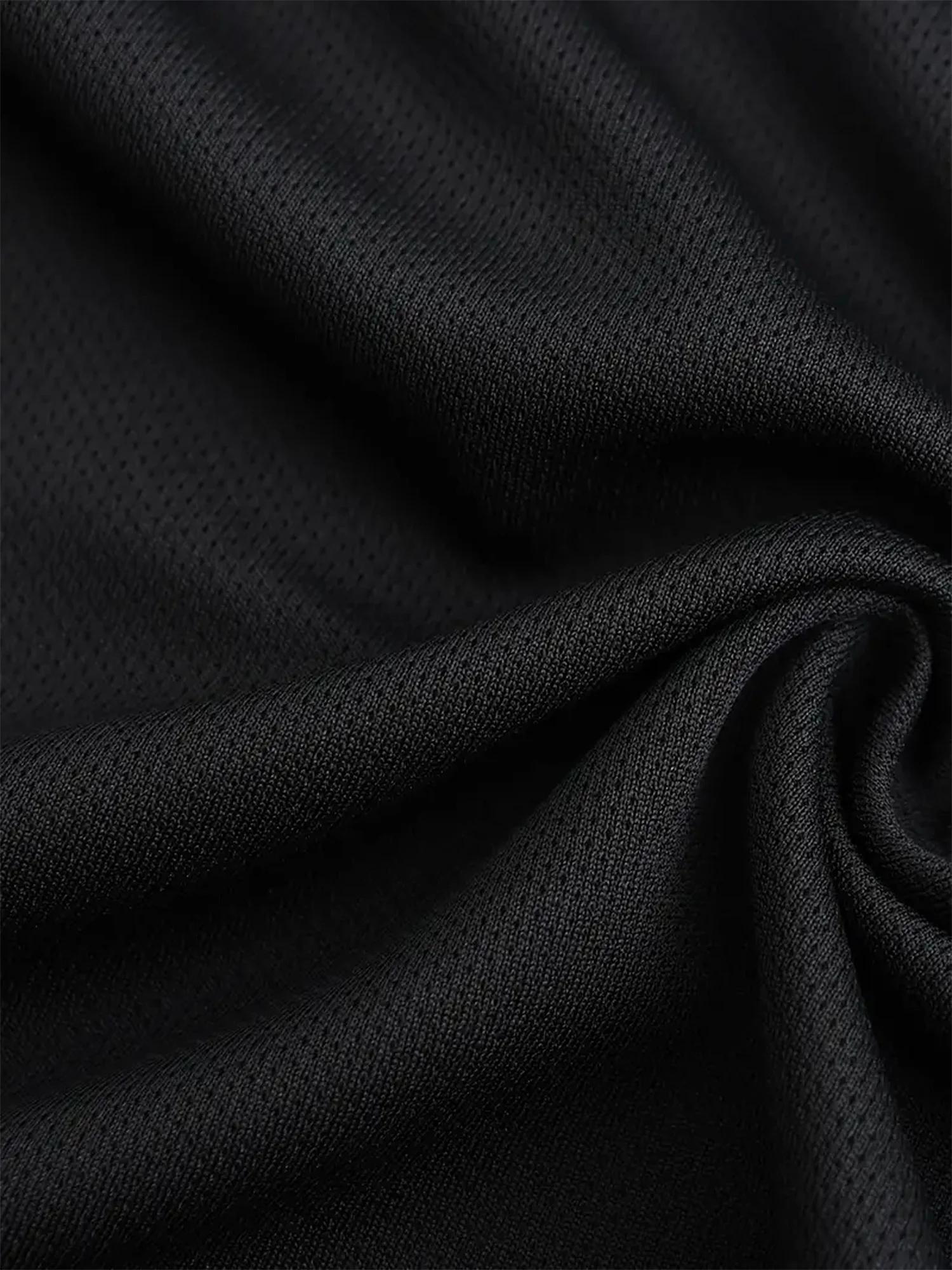 Gilet pour hommes noir 5 pièces respirant à séchage rapide en fibre de polyester gilet de sport adap