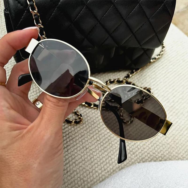 Lunettes de soleil ovales pour femmes, petites lunettes de soleil tendance, Design de luxe, monture 