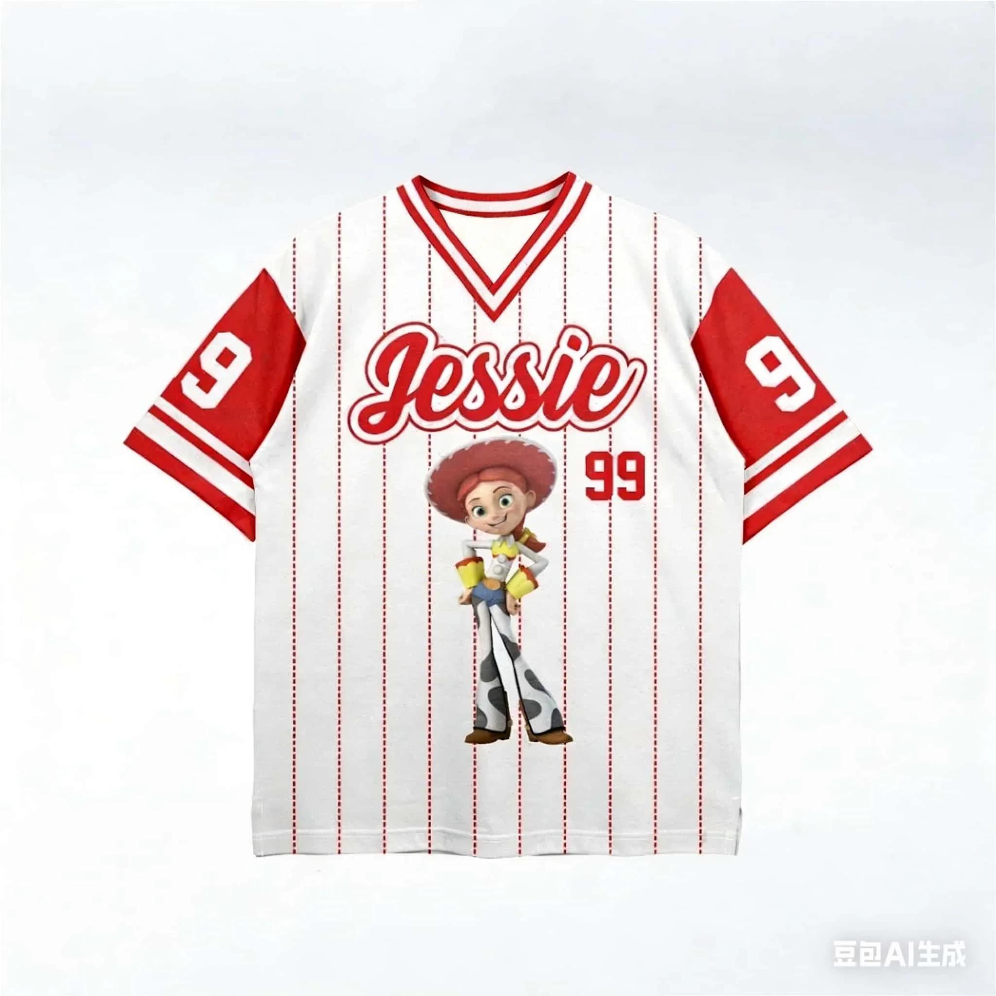 Toy Story Ice Hocky Player Jersey Buzz Lightyear T-shirts pour hommes et femmes, coupe ample, manche