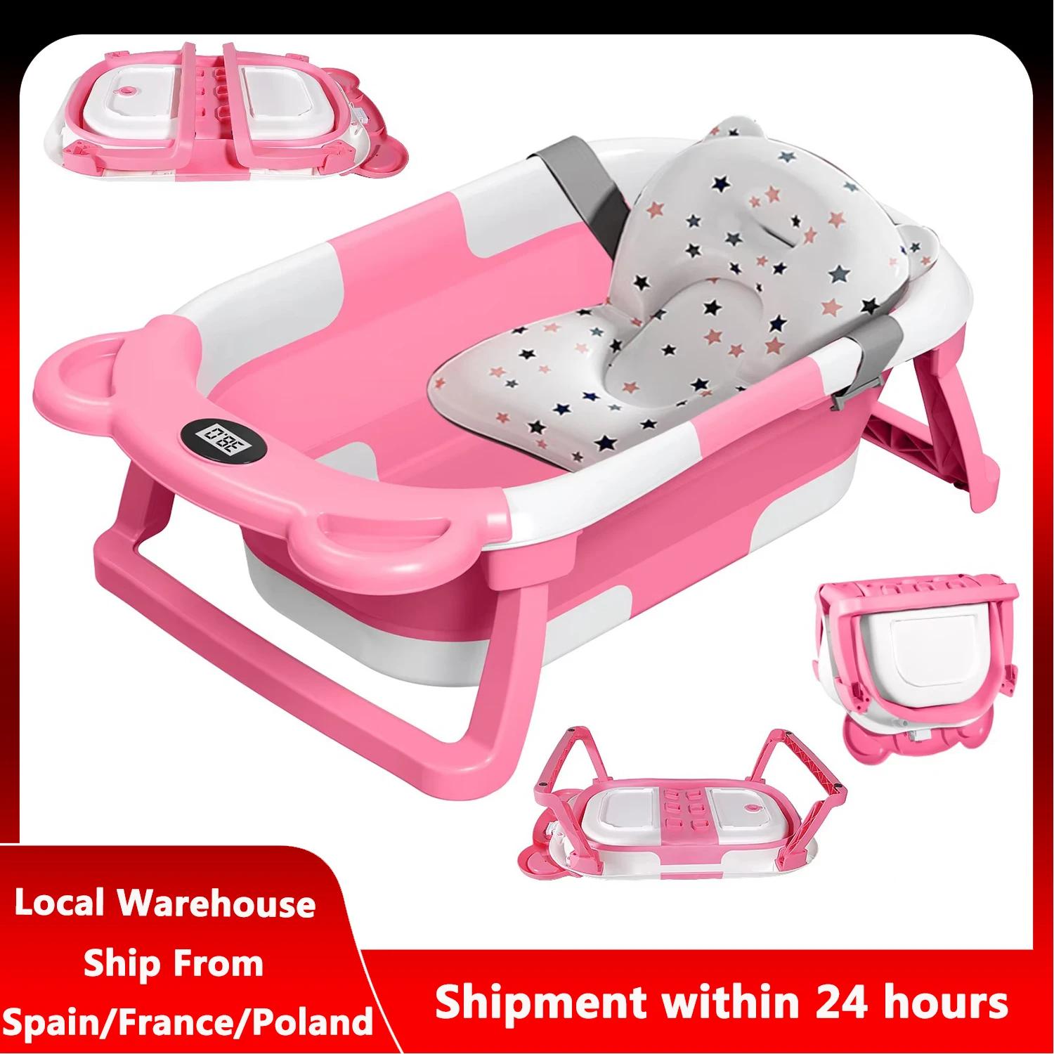 Baignoire pliable pour bébé, utilisable en position assise et allongée, design étendu et élargi, ant