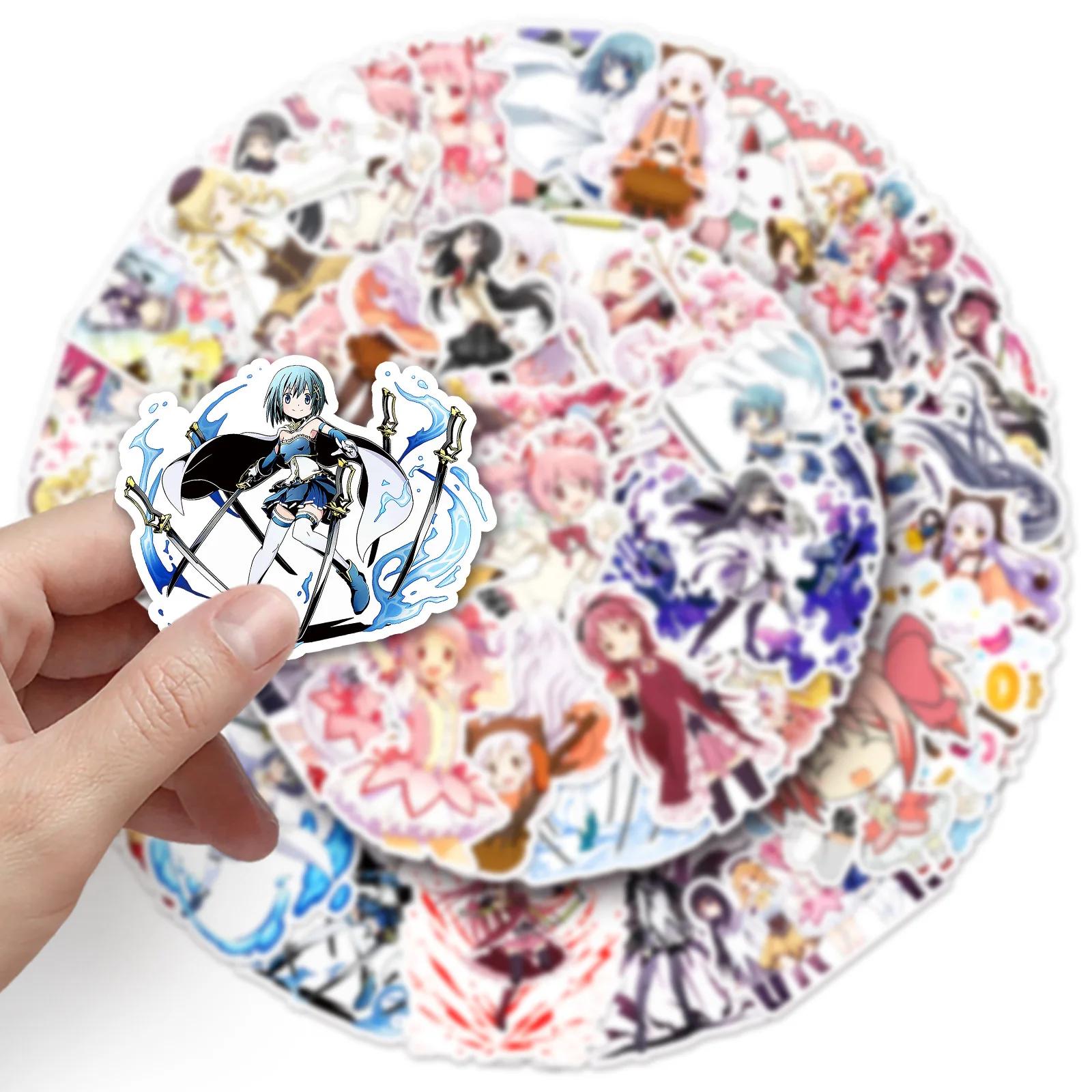Autocollants de Dessin Animé Puella Magi Madcontempled Magica, Stickers Amusants pour Moto, Bagages,