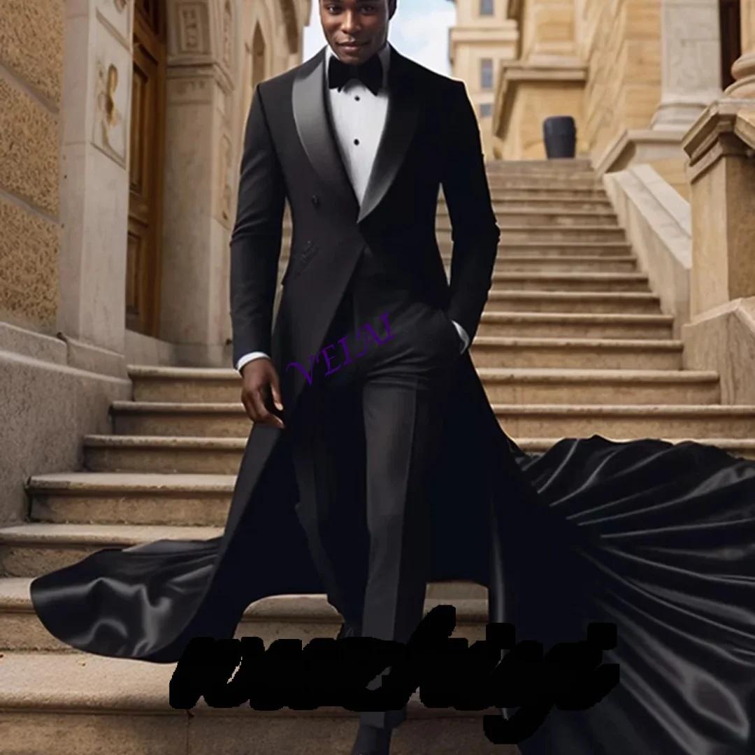 Costume de Mariage Homme Formel de Luxe, Revers Pointus, Smoking de Marié, Simple Boutonnage, Perles
