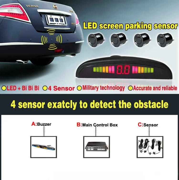 Nouveau système de capteur de stationnement LED rétro-éclairage Kit d'affichage de moniteur Parktron