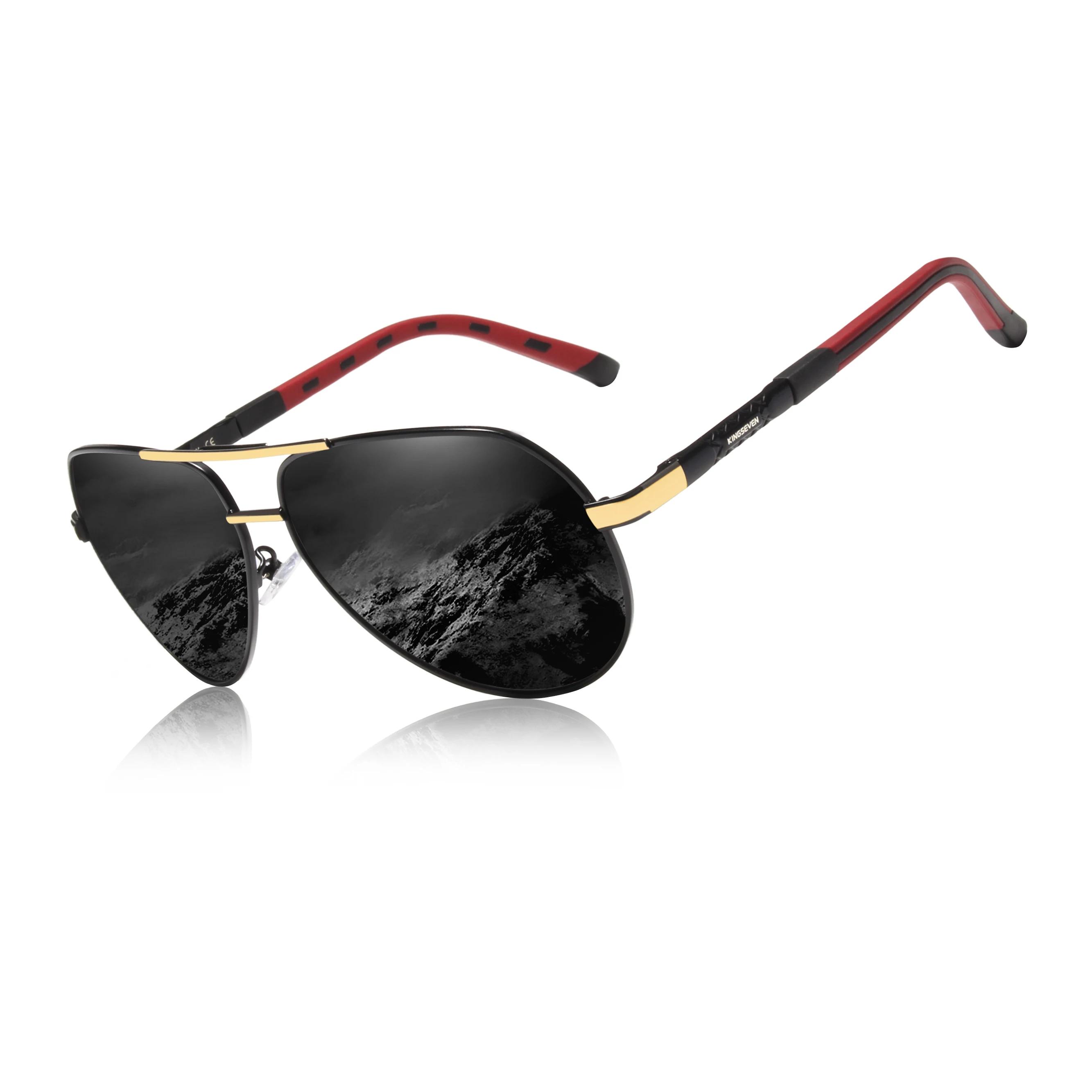 KINGSEVEN Original classique pilote hommes lunettes de soleil polarisées UV400 luxe rétro conduite l
