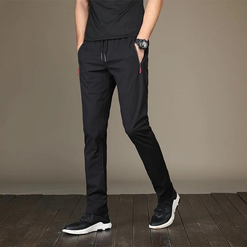 Été hommes glace soie séchage rapide pantalons décontractés coupe ajustée version coréenne glace soi