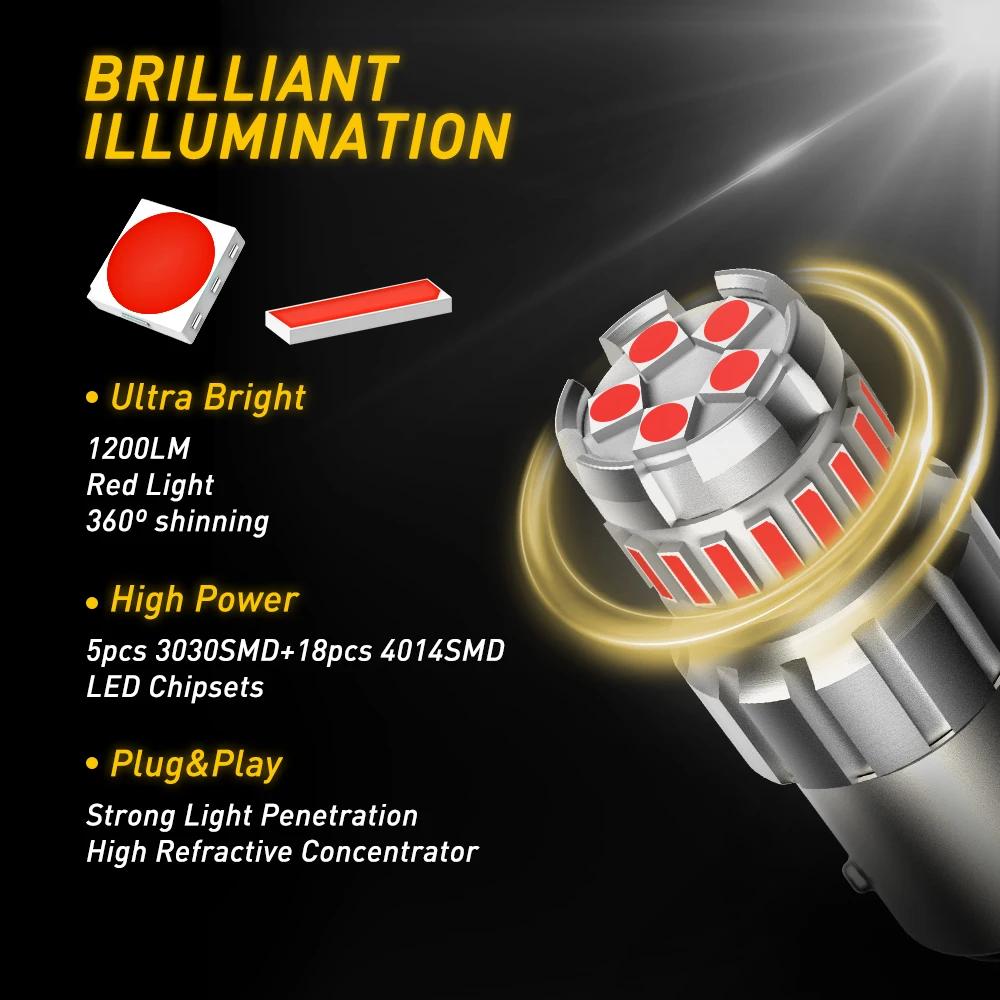 AUXITO 2X P21W BA15S LED 1156 7506 BAY15D 1157 P21/5W ampoule LED lumières de voiture Super lumineus