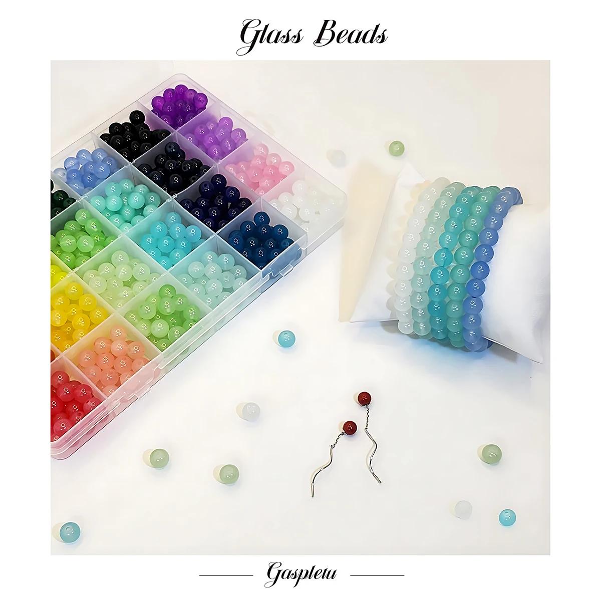 Kit de fabrication de bracelets en perles de cristal, 24 couleurs, 8mm, 360/480/720 pièces, perles r