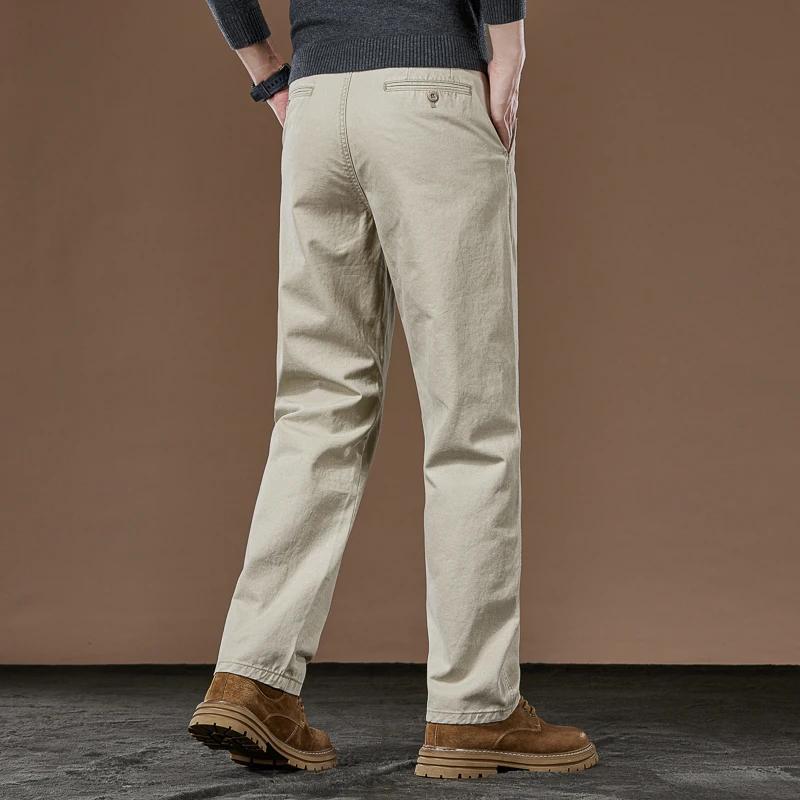 100% coton pantalons droits décontractés automne nouvelle mode ample confortable épaissi pantalons d