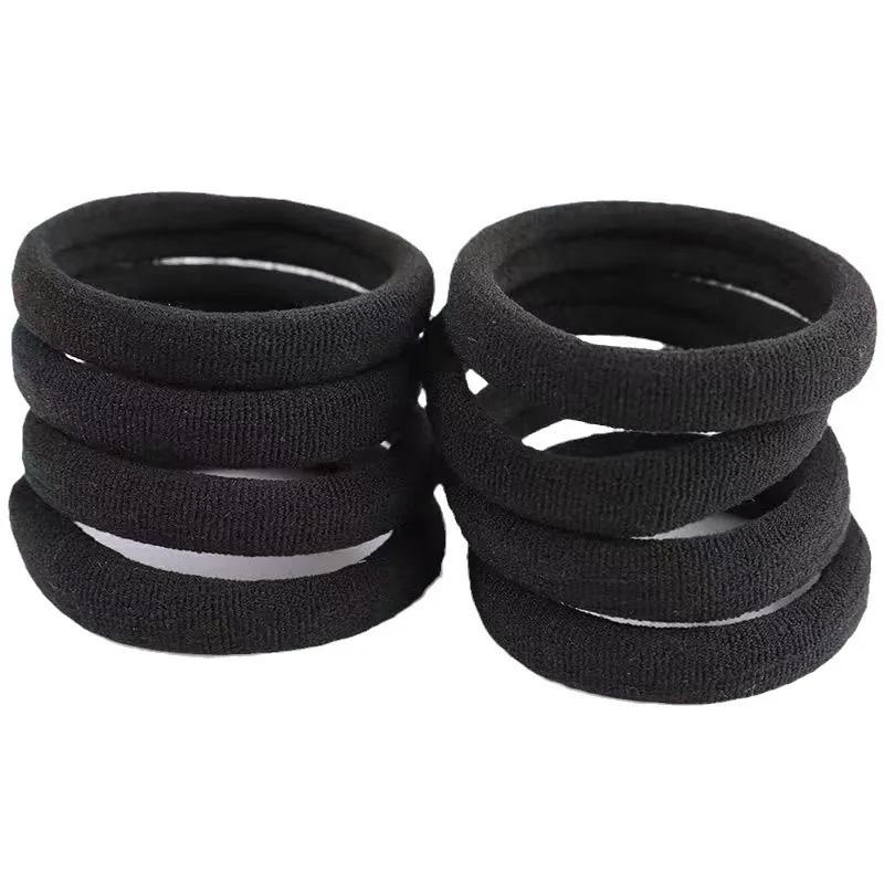 Bandes de cheveux noires pour femmes et filles, chouchous en caoutchouc à haute élasticité, porte-qu