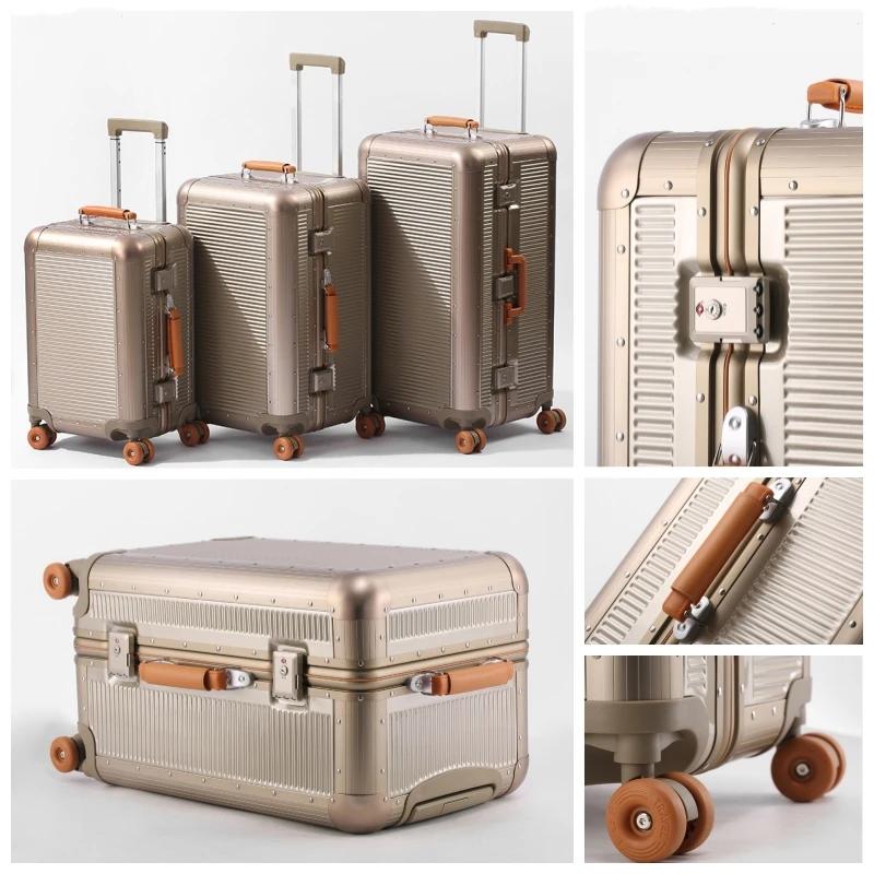Valise à cadre en aluminium BunnyFly, matériau PC de haute qualité, bagage à roulettes de 20/24/28 p