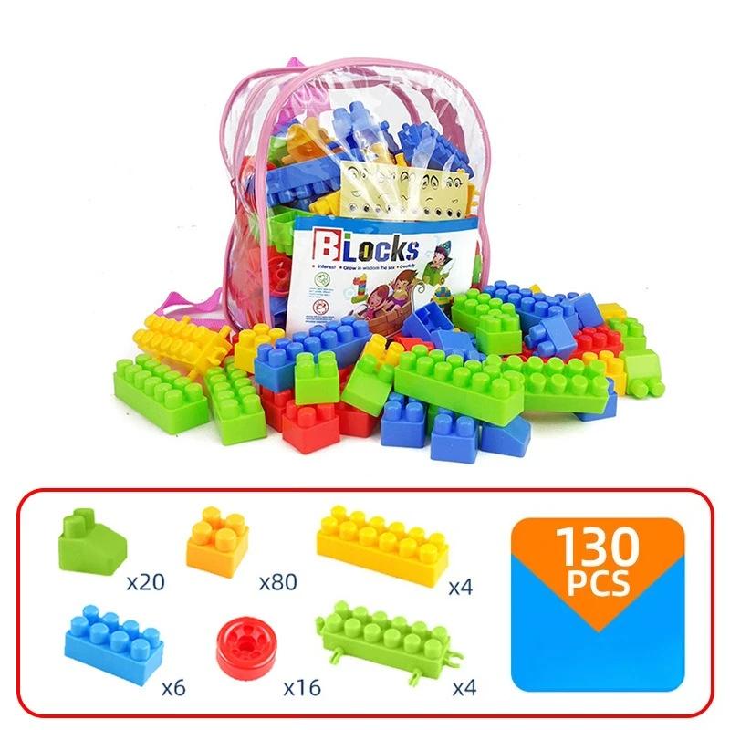 130 pièces grandes particules de blocs de construction jouets assemblés jouets éducatifs de la petit