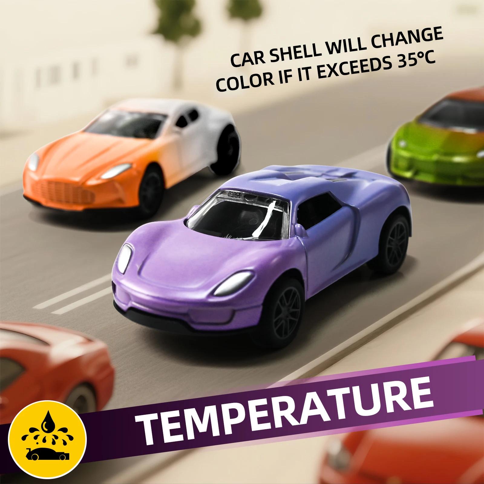Mini voiture magique en alliage à changement de couleur d'eau et de température 1:64, modèle de cour