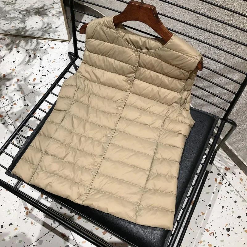 2025 nouvelles femmes sans manches doudoune printemps hiver femme 90% duvet de canard blanc Ultra lé