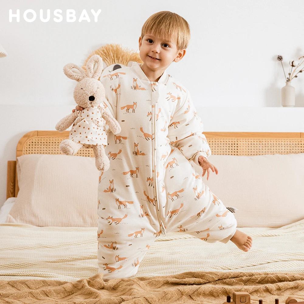 Sac de couchage pour enfants 1-4 ans, Protection du cou, coupe-vent chaud, 3 fermetures éclair, manc