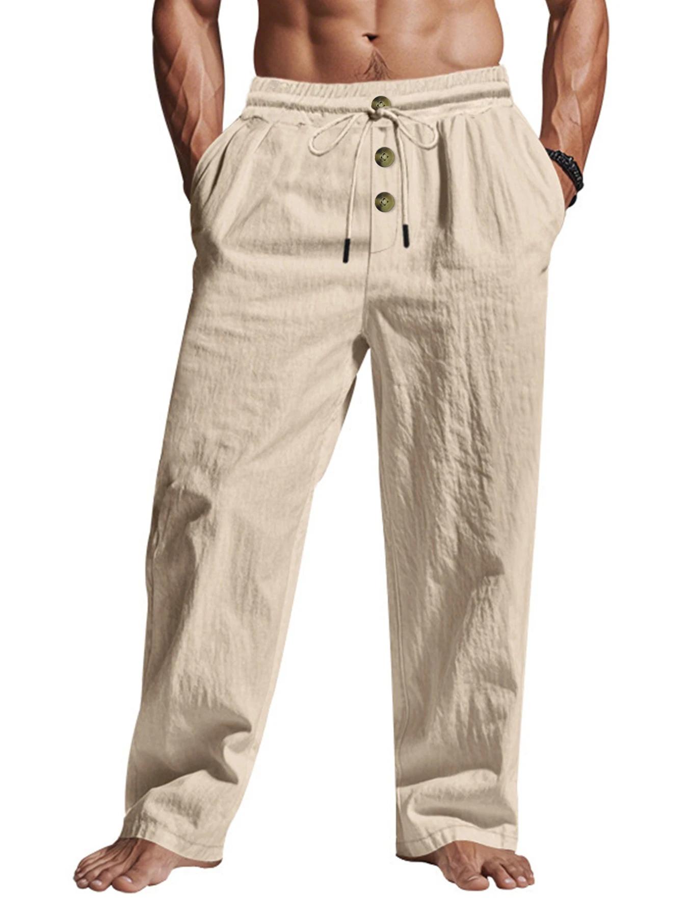 Pantalon décontracté homme 2025 printemps/été nouveau homme grande taille blanc pantalon droit solid