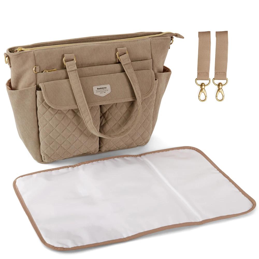 Sac à couches Sunveno avec matelas à langer, sac à couches de grande capacité pour maman nouveau-né,