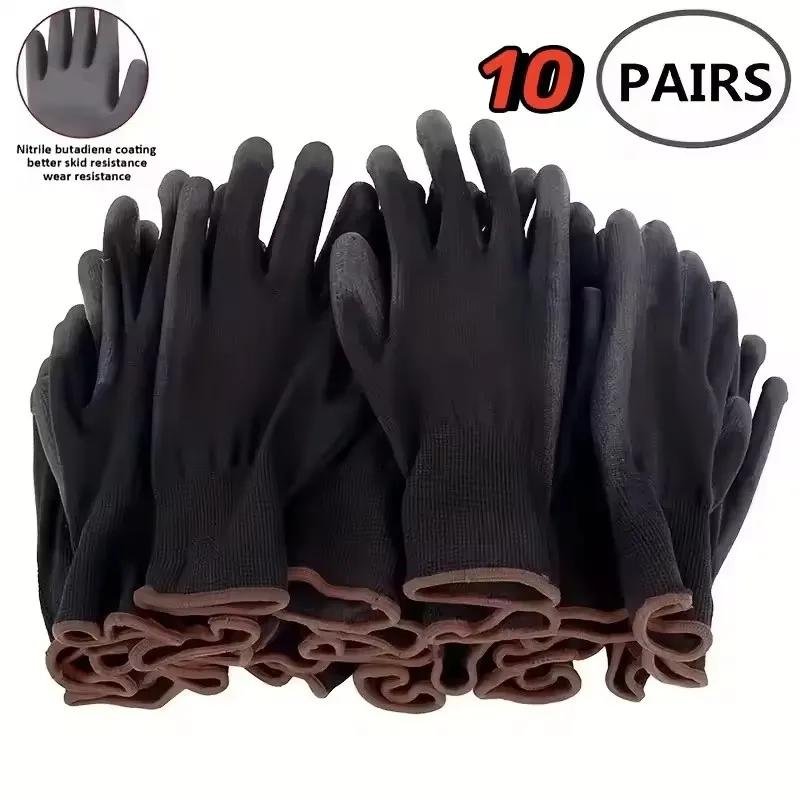 10 paires de gants de sécurité durables – Protection ESD antidérapante, résistante à l'usure pour le