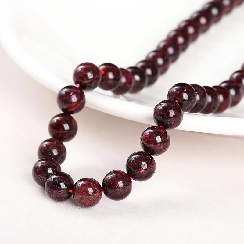 Perle de grenat rouge foncé en pierre naturelle 1A, entretoise ronde adt, taille de choix 4mm, 6mm, 