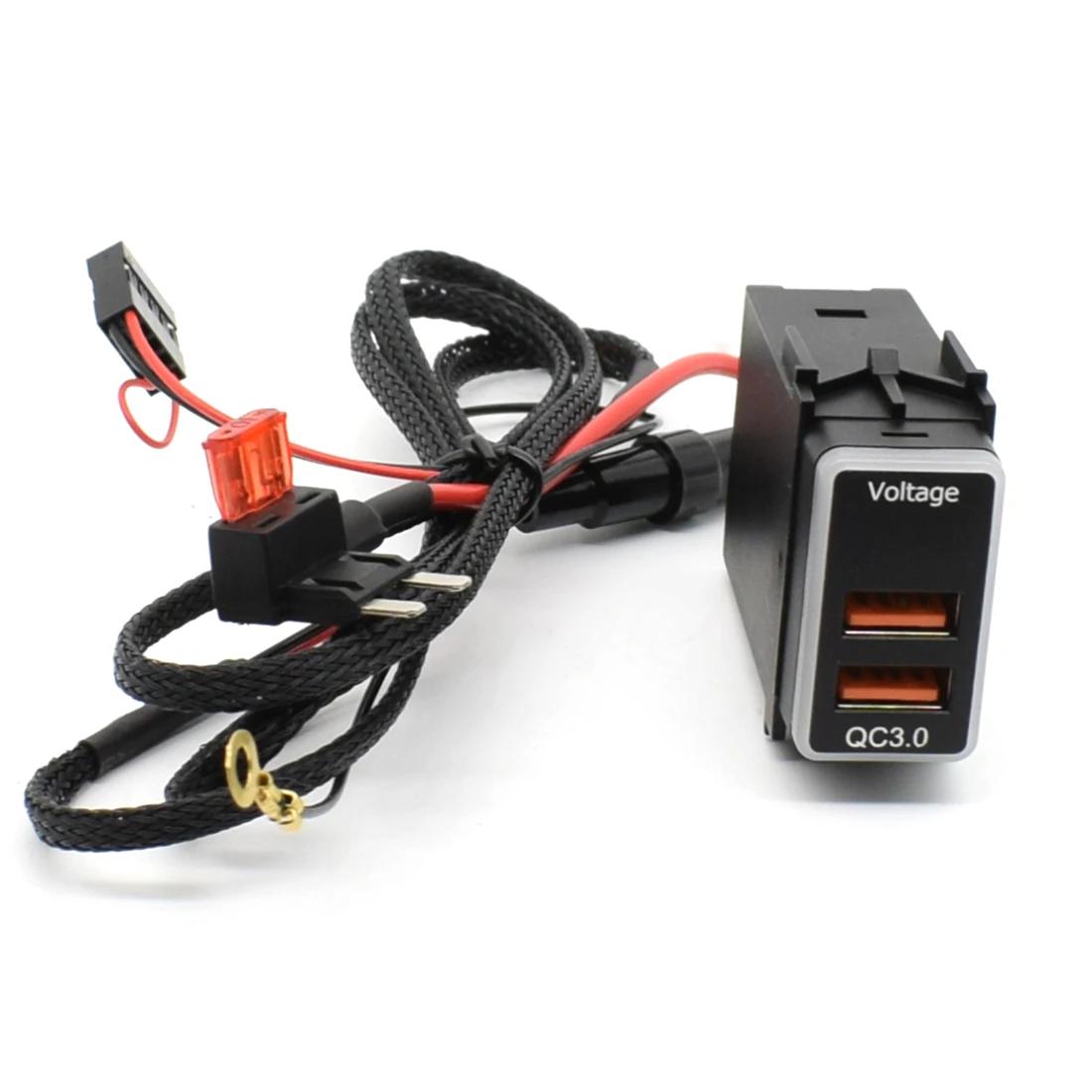 Adaptateur de charge rapide pour téléphone, QC 3.0, double USB, câble 12V pour Nissan Power Adapter,