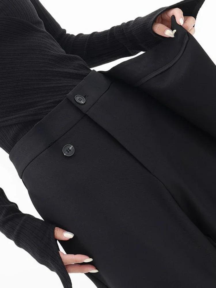 HOUZHOU femmes pantalon de costume large taille haute gothique Style japonais Baggy pantalon noir pa