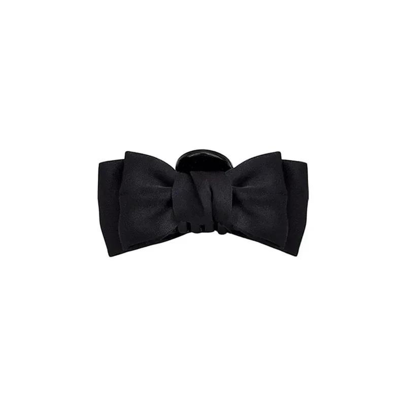 Pince à cheveux avec nœud noir pour femmes et filles, pince latérale pour la front, princesse, petit