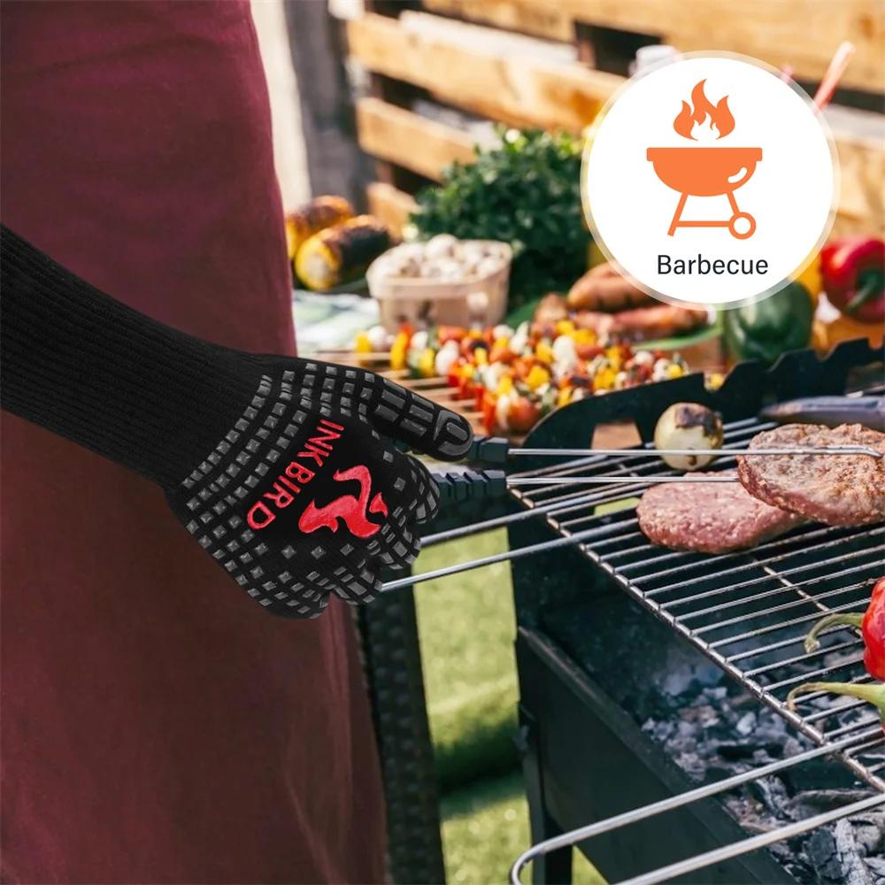 INKBIRD Gants chauds pour barbecue de 14 pouces 1472 ℉   Gant de grill résistant à la chaleur extrêm