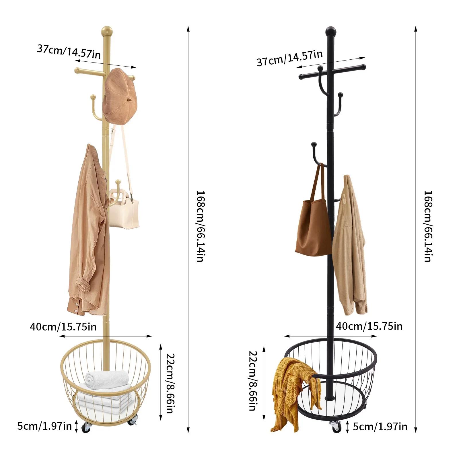 Porte-manteau et porte-chapeau sur pied, support organisateur avec roue Mobile, support de cintre d'