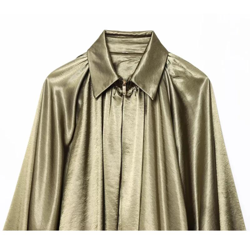 MUJER froncé Bomber vestes pour femmes gonflé surdimensionné veste femme manteaux d'été Demi-saison 
