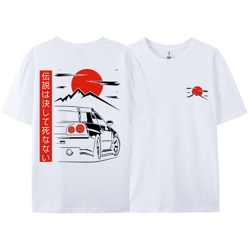 Style japonais voiture JDM Culture GTR course t-shirts hommes femmes vêtements de rue conception ori