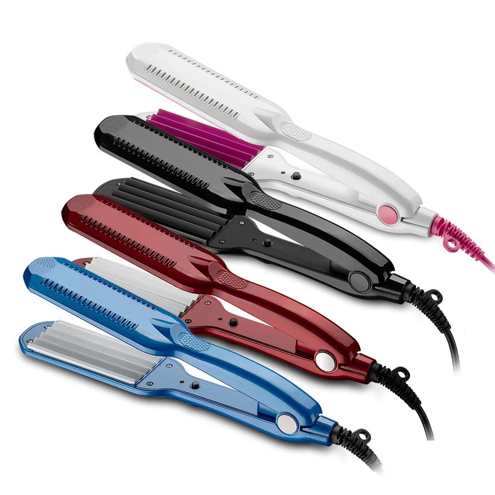 Fers à friser électroniques, fers à friser, fer à friser ondulé en titane, outils en fer à vagues
