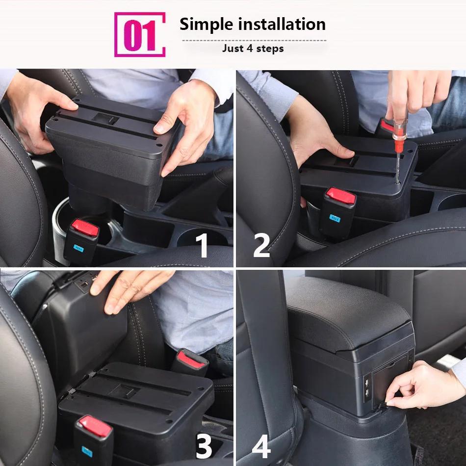 Boîte de rangement pour accoudoir Peugeot 208, boîte de rangement, accessoires de voiture, pièces de