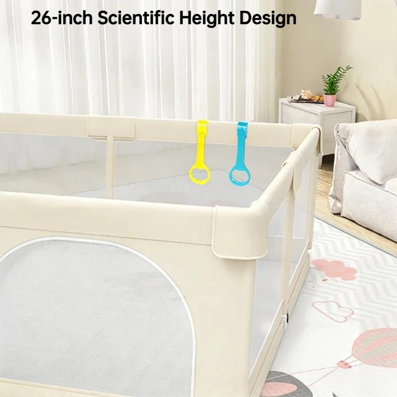Parc de jeu pour bébés et tout-petits 59x71 pouces, parc de jeu extra large pour bébé avec maille re