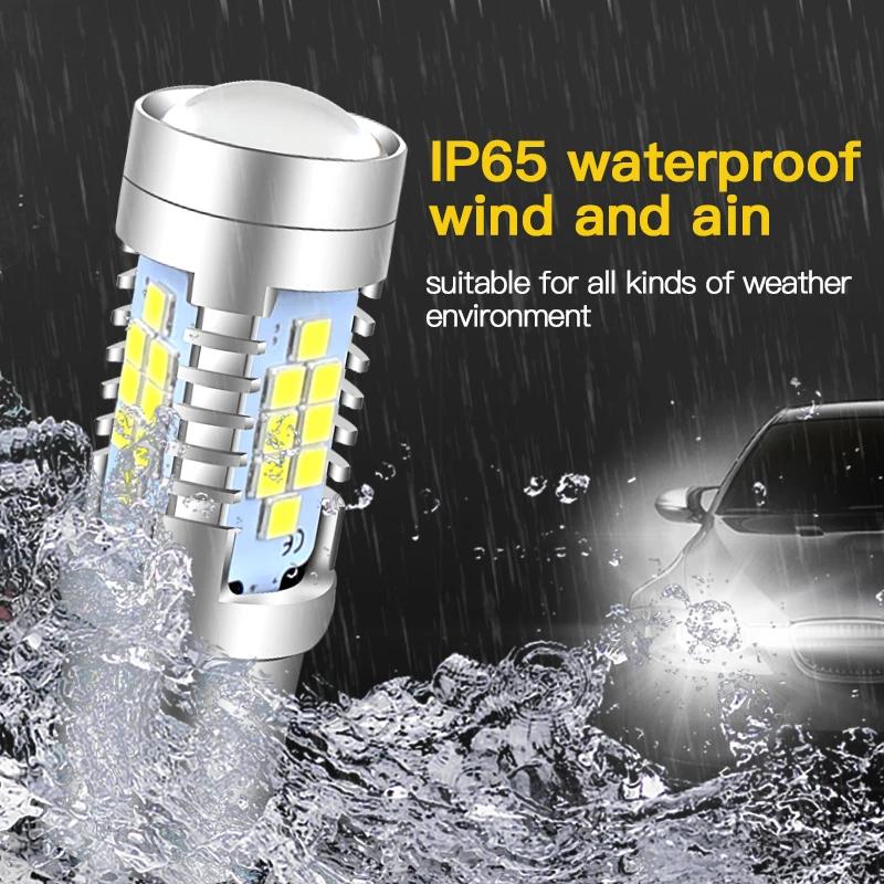 2 pièces LED feux diurnes DRL ampoule lampe Canbus sans erreur P21/5W 1157 BAY15D pour Peugeot 408 3