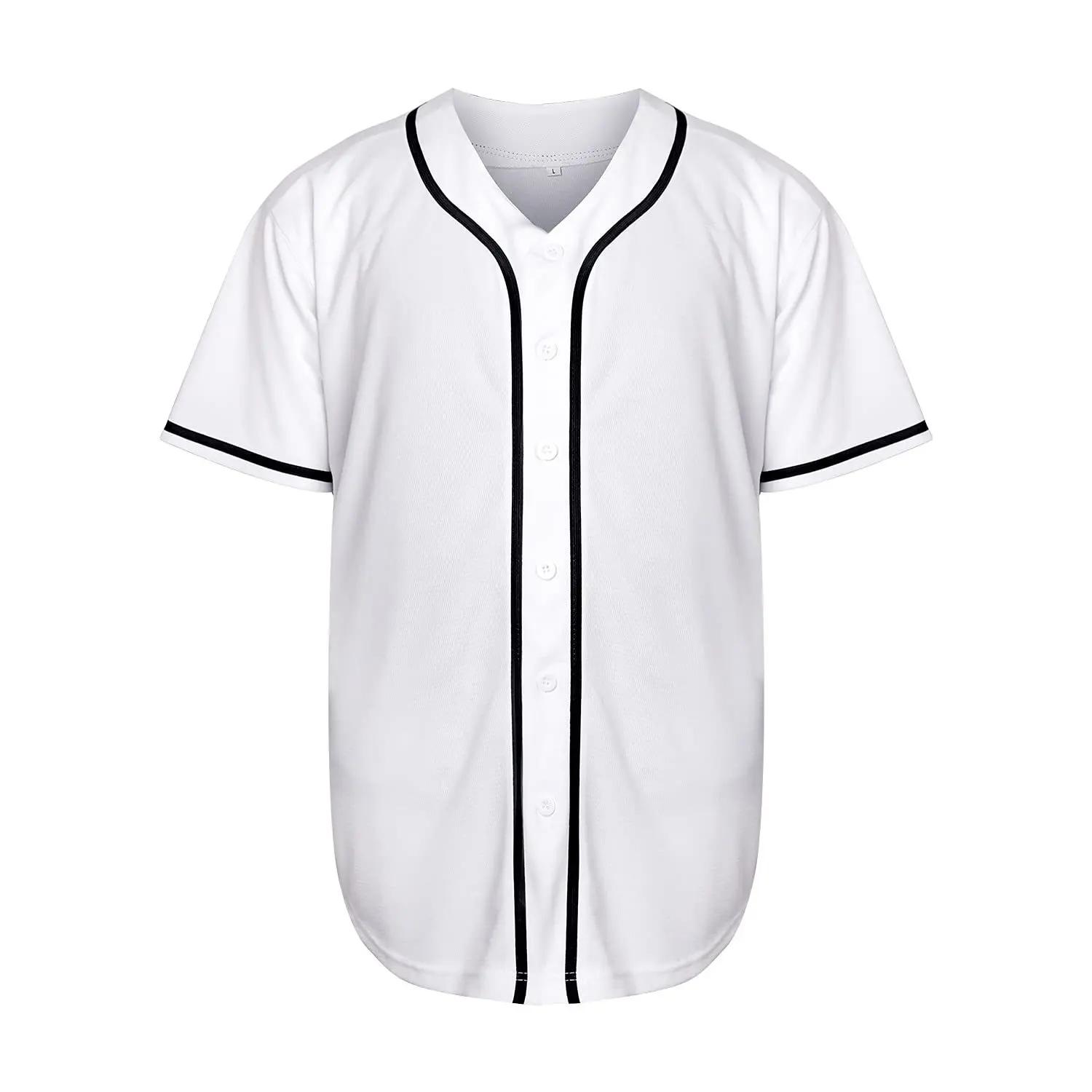 Maillots de baseball vierges pour hommes, chemises pour fans de baseball, hauts d'uniformes de sport