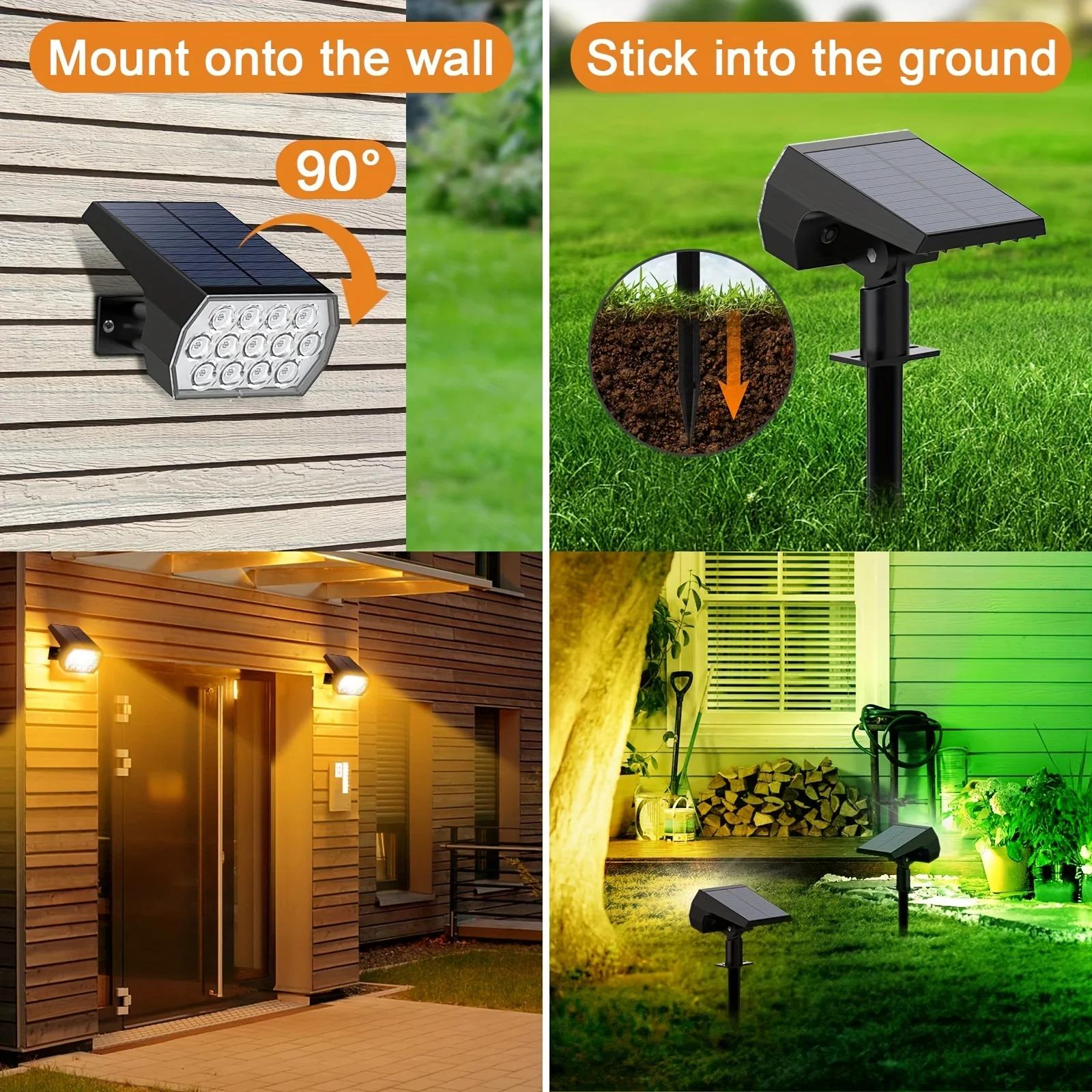 Spot Lumineux Solaire Imperméable Conforme à la Norme IP65, Luminaire Décoratif d'Extérieur, Idéal p