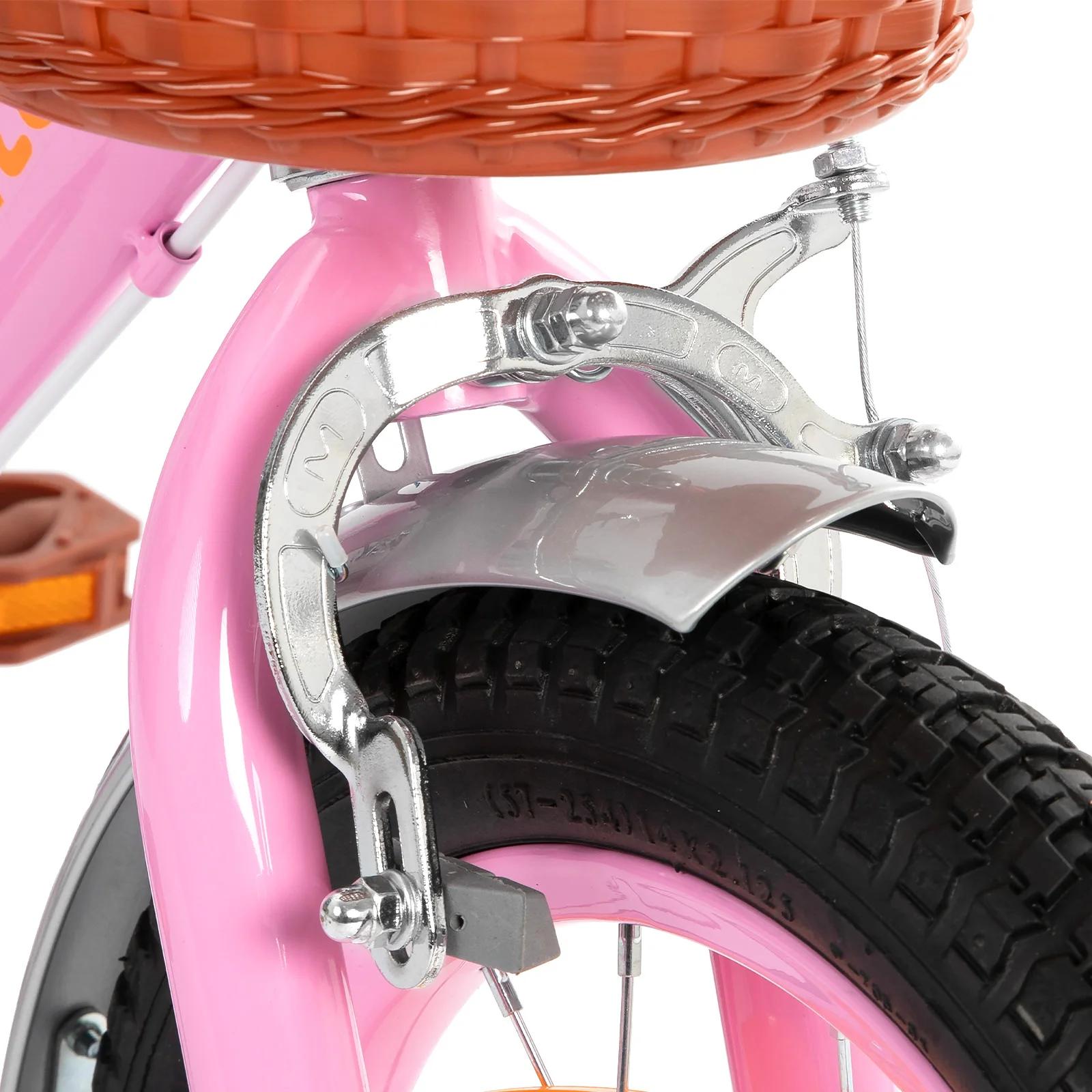 STITCH 14/16 Zoll Kinderfahrrad Dokument 3-7 jährige Mädchen, Kinderfahrrad mit Frontkorb et Stabili