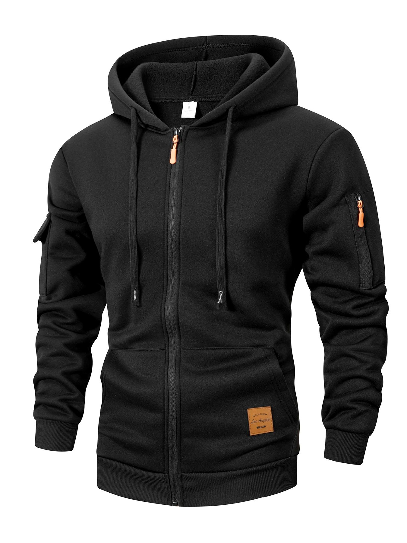 2025 nouveau automne hommes sweats à manches longues veste à capuche fermeture à glissière veste mâl