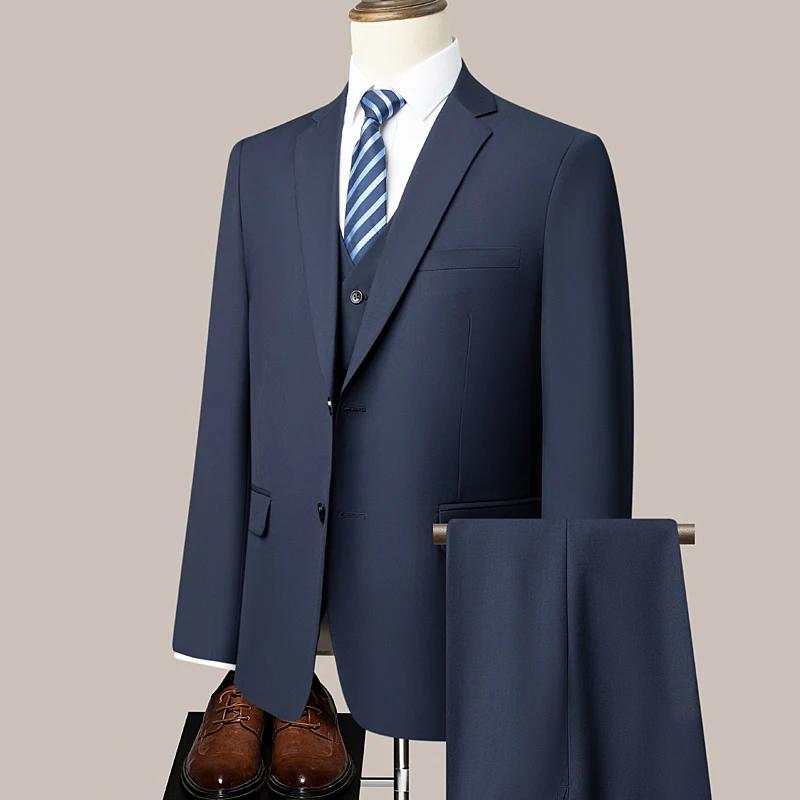 Costume trois pièces en tissu neuf pour homme, élégant pour les affaires, les mariages, les occasion