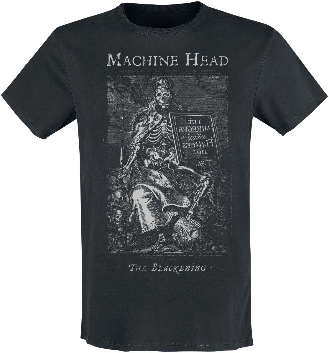 T-shirt en coton imprimé Machine Head The Blackening Skeleton King, style Thrash Metal, streetwear u