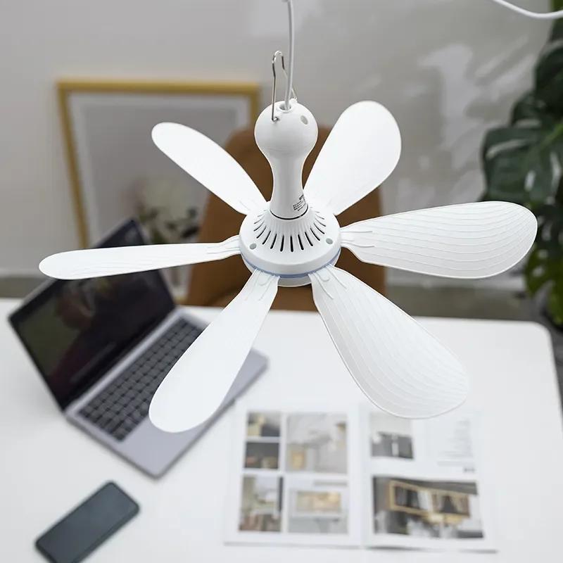 Ventilateur de Plafond Silencieux avec Télécommande, Synchronisation, 4 Vitesses, pour Camping, Lit,