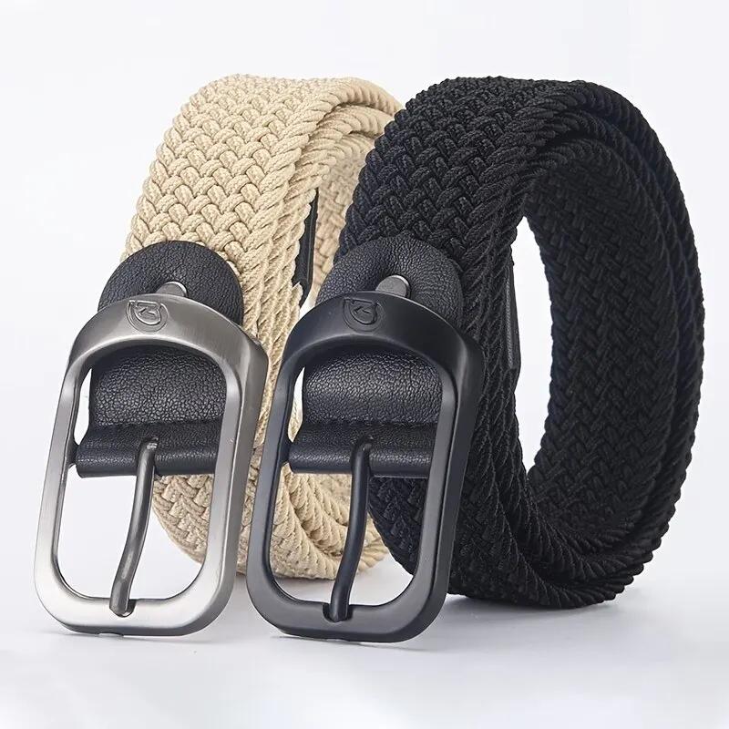 Ceinture élastique tissée décontractée pour hommes et femmes, ceinture de sport de plein air, pas be