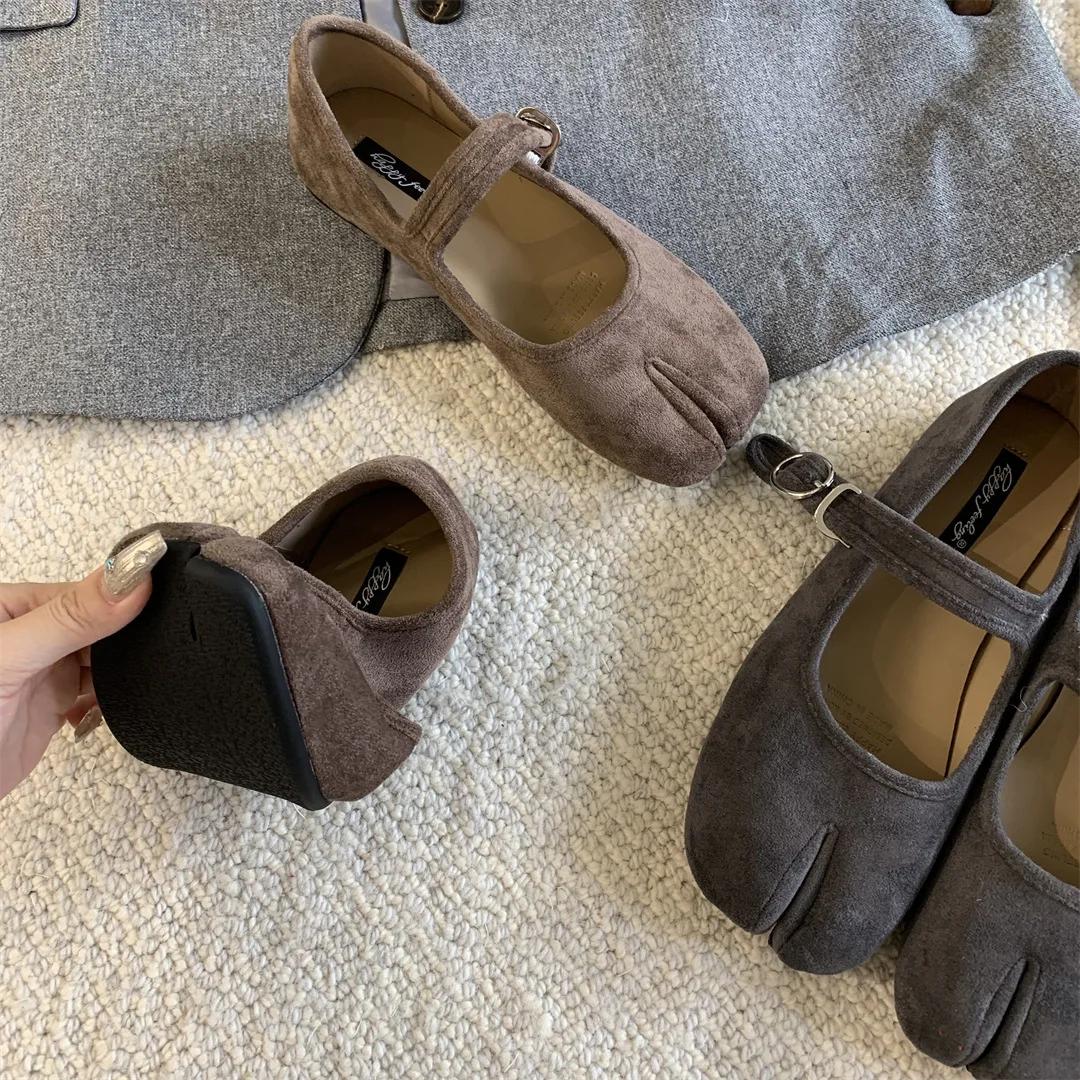 Bailamos-Chaussures plates rondes en cuir souple pour femmes, ballerines décontractées à enfiler peu