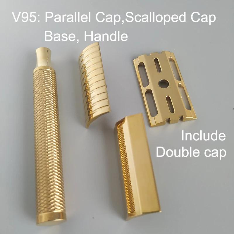 Rasoir de sécurité Dscosmetic CNC en laiton V92 V95 Double capuchon